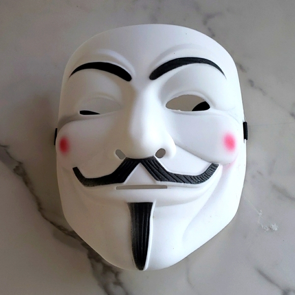 WLPARTY Hackers Mask White V for Vendetta Halloween Costume Cosplay Party - Picture 1 of 4